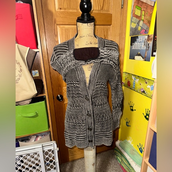 Gilded Intent Buckle Cardigan Elbow Patches - Picture 10 of 14